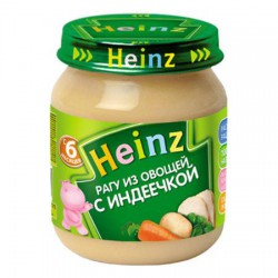 Пюре, Heinz (Хайнц) 120 г №1 рагу из овощей с индеечкой с 6 мес стекл. банка