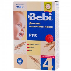 Каша молочная Bebi рисовая с 4 мес 250 г