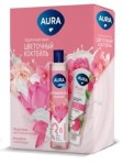 Набор подарочный, Aura (Аура) 250 мл + 75 мл Цветочный коктейль - гель для душа + крем для рук тонизирующий коробка